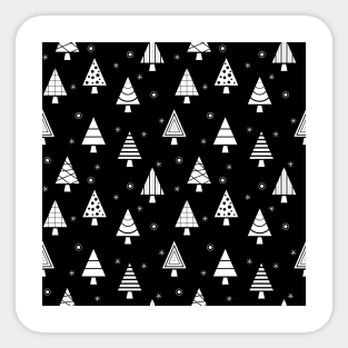 Holiday Christmas Tree Pattern (white/black) Sticker